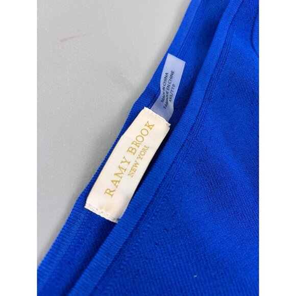 Ramy‎ Brook women's XXS blue ribbed one shoulder indira top fitted stretch - Picture 9 of 10